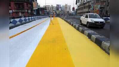 Flyover road surfaces get festive coat of paint