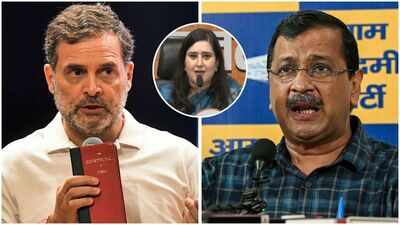 ‘Competition of anarchy’: BJP hits out at Rahul Gandhi, Arvind Kejriwal amid CEC protest row