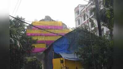 Garbage, dangling wires raise safety concerns ahead of Durga Puja in Nandgaon