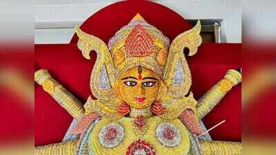 50K safety pins, 100 days: Dhubri artist crafts a 7.5-ft Durga idol