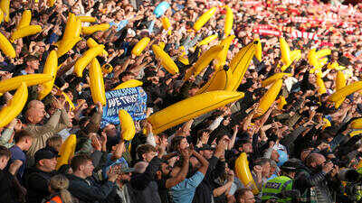 Why did Man City fans bring 1,000 balloon BANANAS to Anfield? The bizarre 1980s story behind their defiant display during 3-0 win over angry Reds