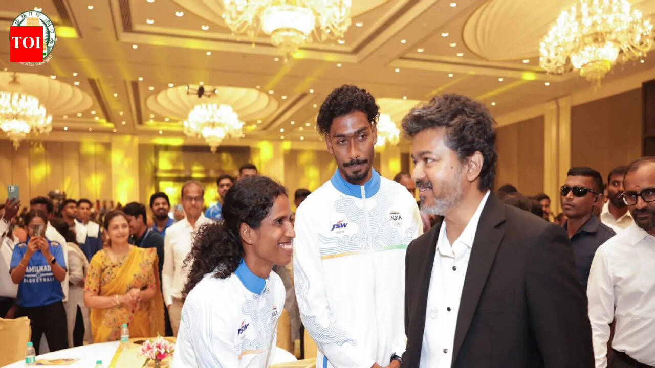 Young Indian athletes training, symbolizing Tamil Nadu's 'Dream Olympics 2036' talent hunt and training centers.