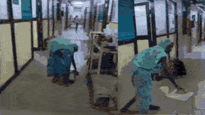 Watch: Woman ‘made to mop’ floor soiled by ailing son at Damoh district hospital