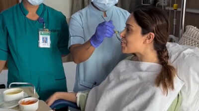Nushrratt Bharuccha shares FIRST video from hospital as she recovers from spine injury; medical staff feed her meal while ‘Gerua’ plays on TV: 'Dreaming endlessly'