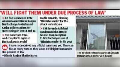 After stones and bottles at house, Bikash gets police summons