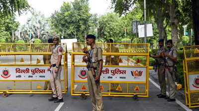Delhi Police files multiple FIRs over INDIA bloc protest, cites barricade-breaking, graffiti