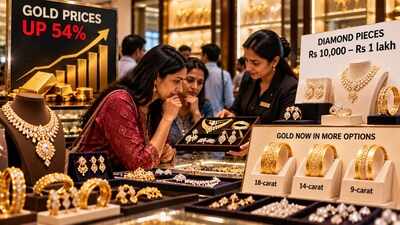 Gold jewellery gets costlier as prices surge 54%; shoppers turn to Rs 10,000-Rs 1 lakh diamond pieces, as jewellers use 18-carat, 14-carat and 9-carat gold to make it more accessible