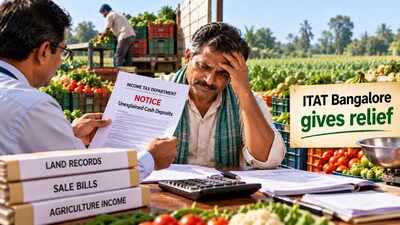 Farmer sold fruits and vegetables at APMC, deposited cash in bank account, but faced notice for unexplained large deposits; ITAT Bangalore gives relief, accepts land records and sale bills as proof