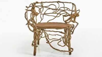 Claude Lalanne’s bronze armchair with monkeys, vines, and an ostrich-leather seat sold for $1.079 million after reaching Sotheby’s through its online consignment portal