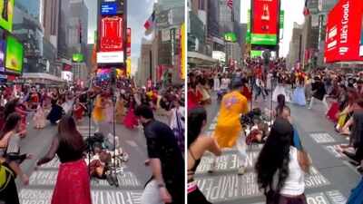 Navratri Garba at New York’s Times Square goes viral; internet divided as users debate Indian celebrations abroad