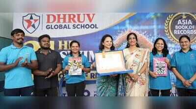 Dhruv Global School enters Asia Book of Records with 24-hour relay swimming marathon