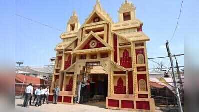 Durga puja pandals weave tradition with artistic expression in Jaipur