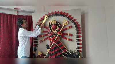 7,000 discarded pens & a 6-foot-idol: Dhubri artist reimagines devotion
