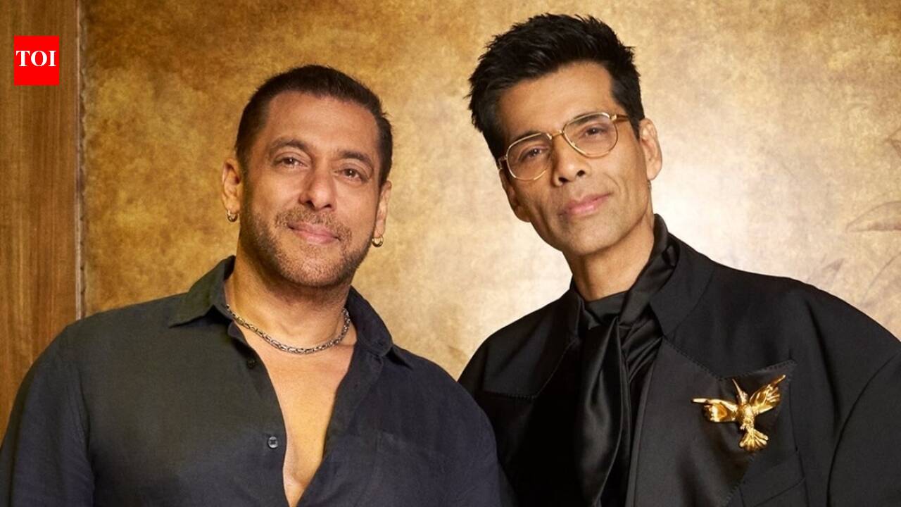 Karan Johar and Salman Khan on the premiere episode of Koffee With Karan Season 9