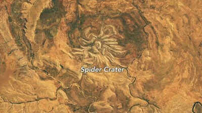 NASA's latest satellite imagery reveals Australia's giant spider; the striking landscape created by an ancient impact is a huge crater