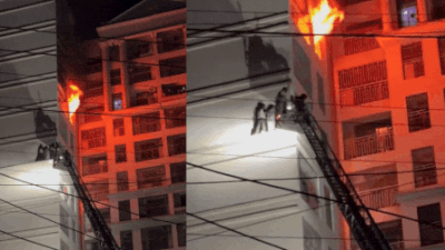 2 killed, 6 injured after fire breaks out on 12th floor of  highrise in MMR during Navratri event