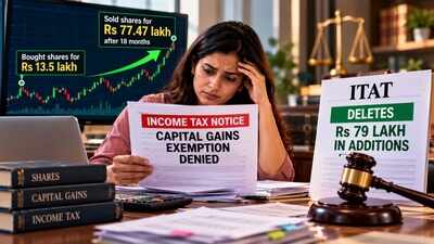She bought shares for Rs 13.5 lakh and sold them for Rs 77.47 lakh after 18 months; taxman denied capital gains exemption, but ITAT gives relief and deletes Rs 79 lakh in additions