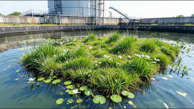 England transformed an unused wastewater tank into a floating wetland with 3,296 plants, while scientists prepare to test its water-cleaning ability