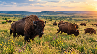 In 1993, a rancher donated 300 American bison that were released on an Oklahoma prairie; today, more than 2,000 roam the preserve, helping restore one of Earth's most threatened ecosystems