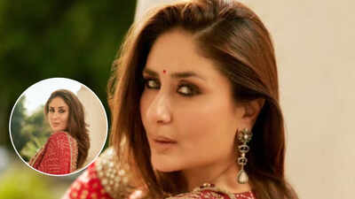 Kareena Kapoor Khan sets the internet buzzing in a red Bandhani suit and statement earrings; poses to Diljit Dosanjh’s ‘What Ve’