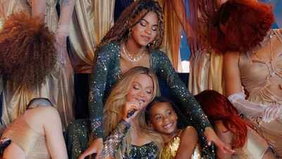 Beyoncé’s daughters Blue Ivy and Rumi Carter accompany their mother, grandmother, and Kelly Rowland for special event
