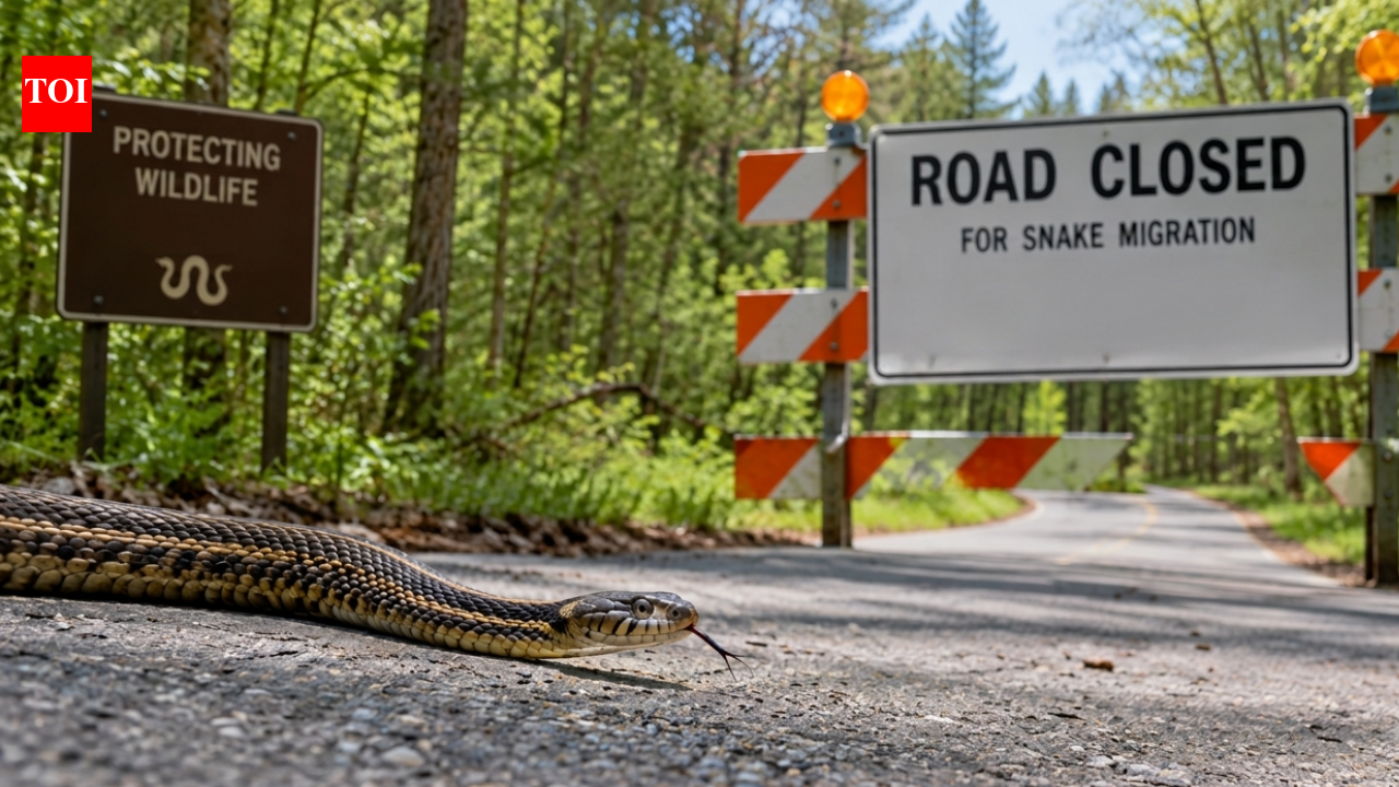 Illinois closes a forest road twice a year to protect migrating snakes
