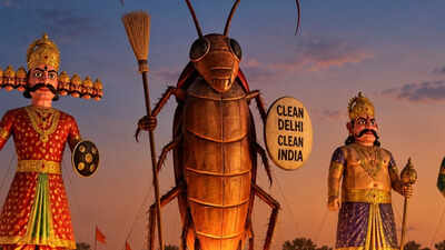 'Symbol of filth': Delhi BJP MLA on why 30-foot 'cockroach' effigy is being burnt alongside Ravan