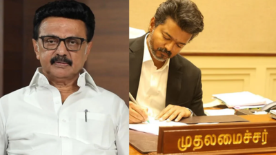 Stalin accuses TVK govt of hiding ‘Naan Mudhalvan’ scheme name at Periyar library