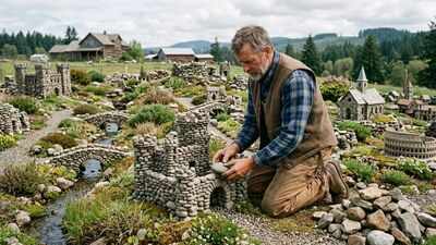 A 52-year-old Oregon farmer started building miniature castles from rocks cleared off his land in 1935, turning a winter hobby into a four-acre garden of stone bridges, churches and landmarks