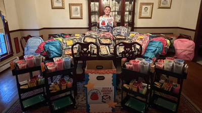 16-year-old Pennsylvania student collected 60 backpacks filled with supplies and hundreds of stationery items; then distributed them across seven schools and created four ‘Kindness Karts’ to encourage students to pay kindness forward