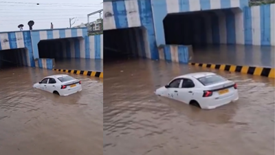 Bengaluru underpass turns death trap again? Car nearly submerged after brief rain at Panathur