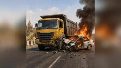 Dhandhuka man charred to death after dumper drags car 30ft