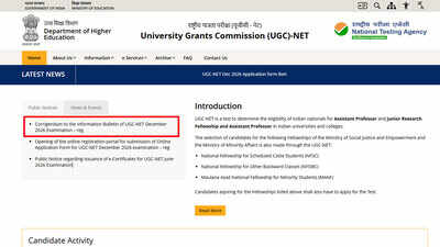 UGC NET December 2026: NTA revises information bulletin, announces exam ...