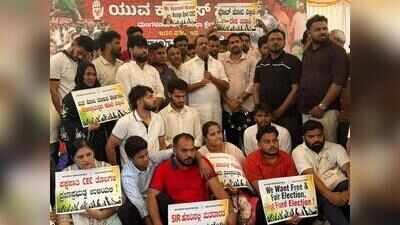 Youth Congress stage overnight protest in Ullal over SIR, seek accountability