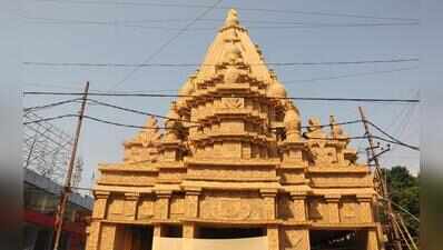 Khajuraho temple replica, 6 lakh lamps draw crowds to Dak Bungalow pandal
