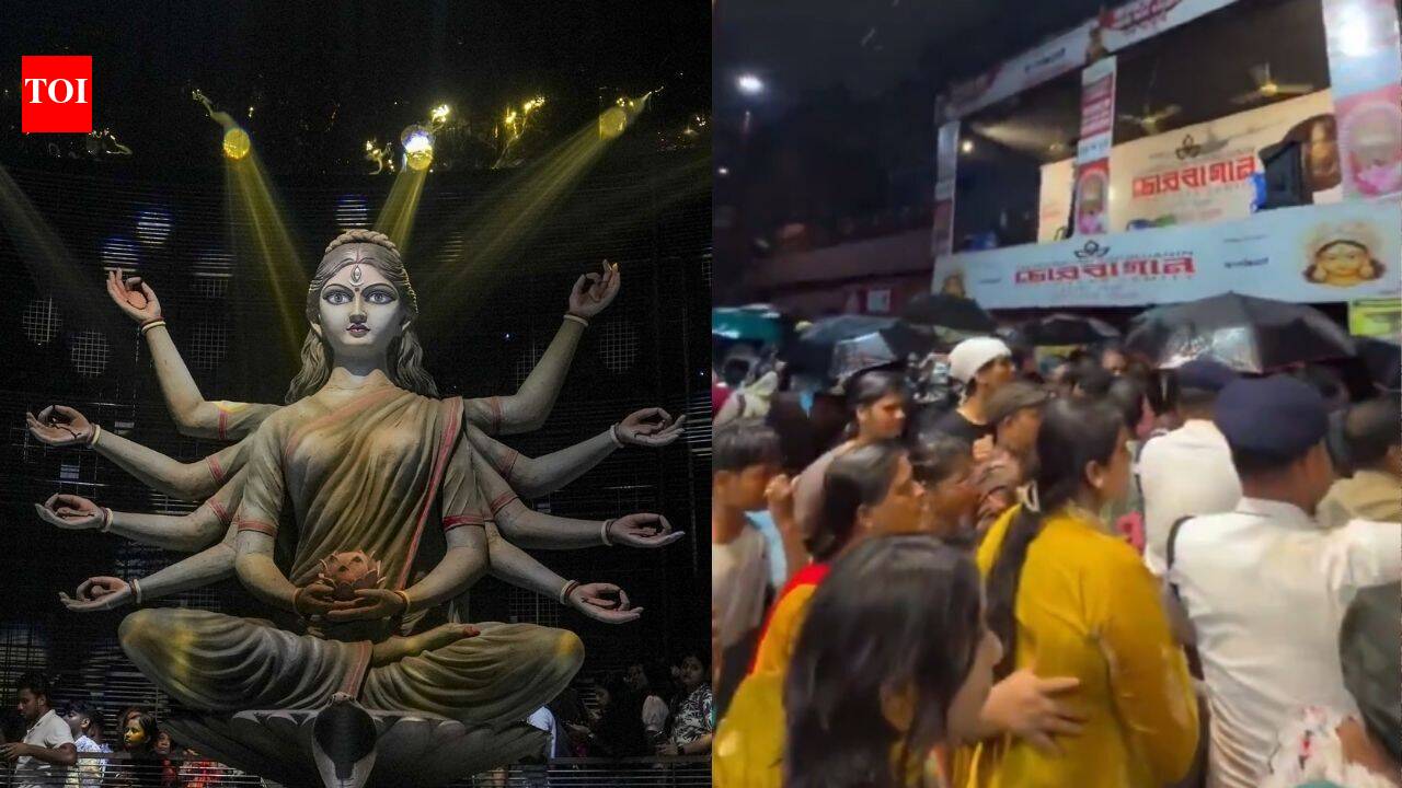‘Pandal will collapse, please leave’: Video captures misleading announcement that triggered Kolkata stampede