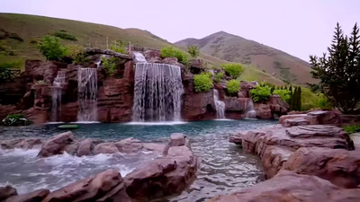 A Utah couple wanted a place to scuba without travelling, so they built a $2 million, 360,000-gallon backyard pool with a 90-foot mountain, five waterfalls, a 300-foot lazy river and a 26-foot-deep diving tunnel
