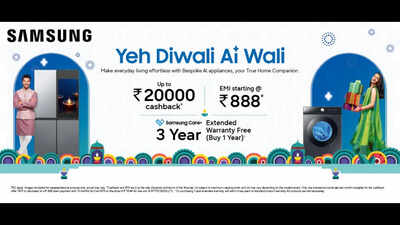 Samsung rolls out Diwali offers on Bespoke AI appliances with cashback, zero down payment