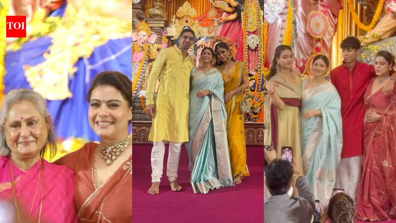 Maha Ashtami 2026: Kajol, Nysa Devgan, Jaya Bachchan turn heads in stunning ethnic looks at North Bombay Sarbojanin Durga Puja celebrations