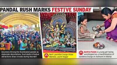 Families Perform Kanya Pujan On Ashtami, Festive Frenzy Grips City