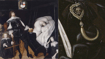 A heart-shaped mourning pendant depicted in a 1635 painting resurfaced nearly 400 years later; it contains a tassel made from a dead child’s hair