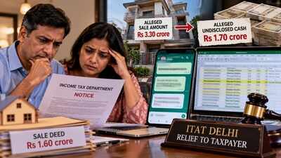 Husband and wife sell property; Income Tax dept alleges Rs 3.30 crore sale against Rs 1.60 crore in deed, cites WhatsApp chats, Excel sheets to claim Rs 1.70 crore cash receipts, but ITAT gives relief