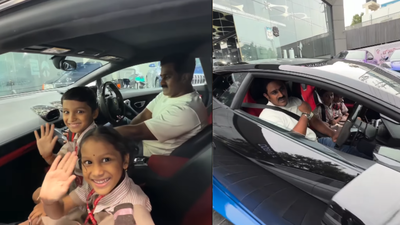 Hyderabad businessman spots schoolchildren staring at a Lamborghini, invites them inside the showroom and takes them for a car ride; viral video will make your day