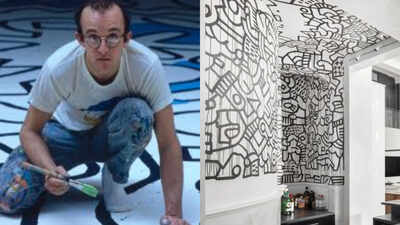 In 1979, Keith Haring painted a mural directly on a New York loft's walls and ceiling before it vanished behind drywall; its owner later restored the 8,000-square-foot home, now listed for $25 million