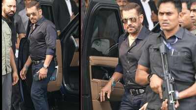 Salman Khan makes first appearance after gun fire on Tiger Shroff, the actor spotted at the airport with heavy security - PICS inside