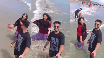 Child safety takes a back seat? Viral clip shows toddler caught in waves as couple films reel