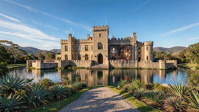 An Australian builder spent years turning a home for his son into a medieval castle with a moat, a dungeon-style games room and water-spouting gargoyles