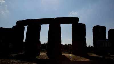 American artist Mark Cline recreated Stonehenge using foam in 2004; after more than a decade at Natural Bridge, Virginia, the life-sized replica found a new home at a farm