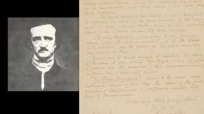 In 1840, Edgar Allan Poe wrote that illness had delayed his dream of launching a literary magazine; the publication never appeared in his lifetime, and his handwritten letter sold for $206,266 in 2026