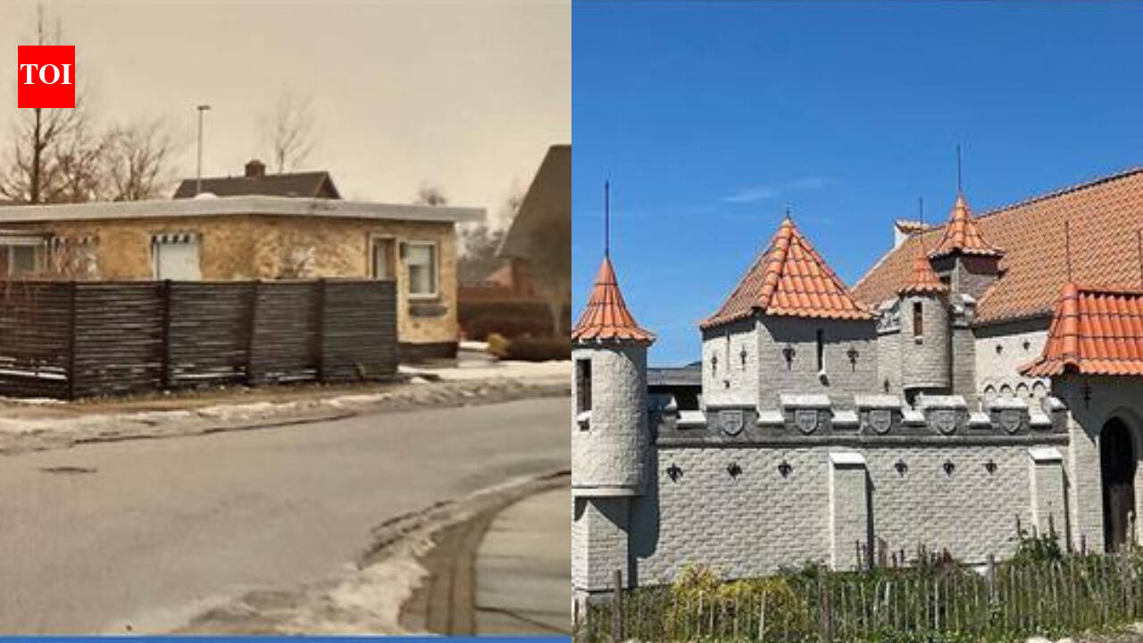 Danish man transforms suburban home into castle with towers and four-metre moat